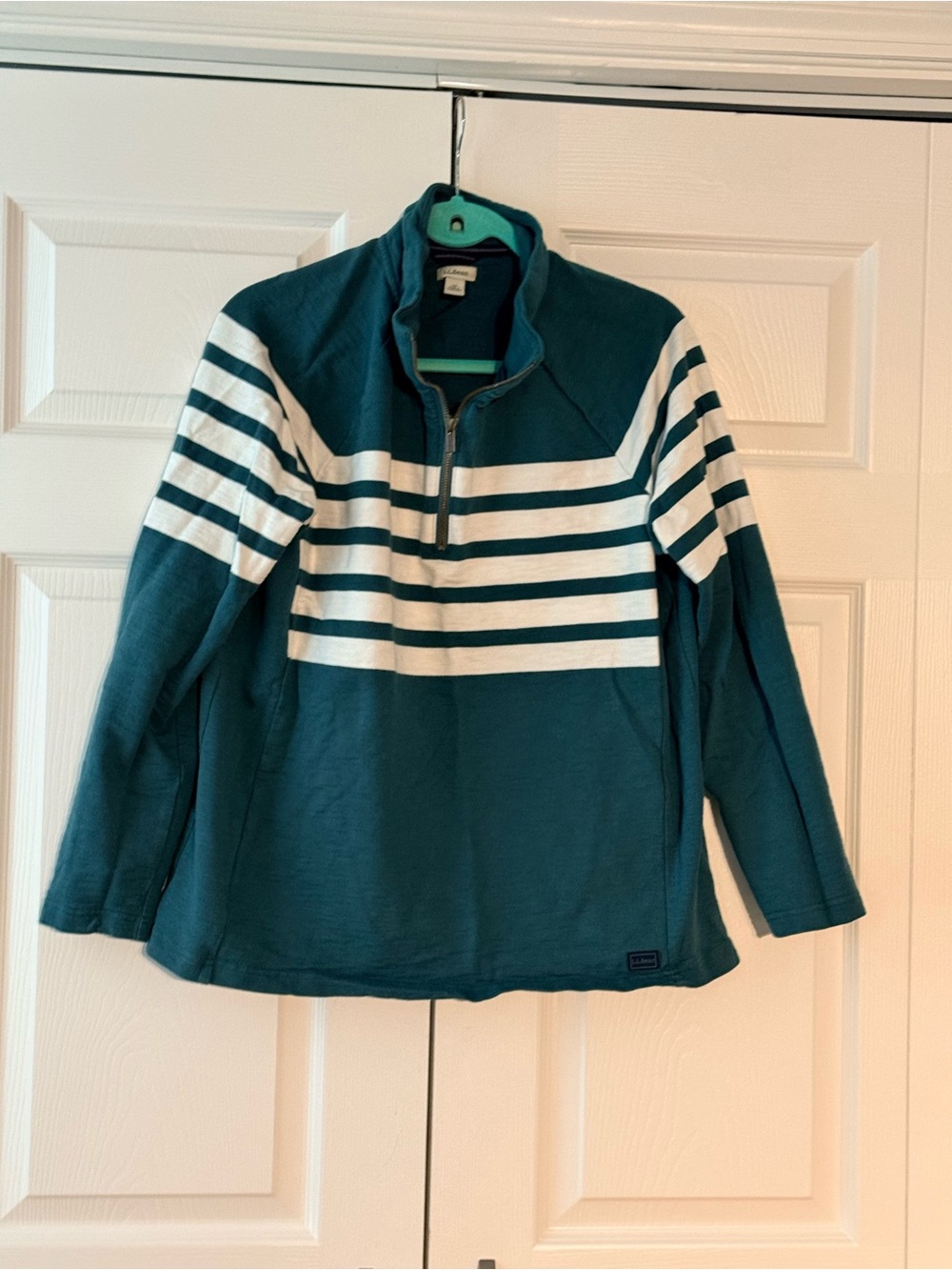 L.L. Bean Striped Knit Quarter-Zip